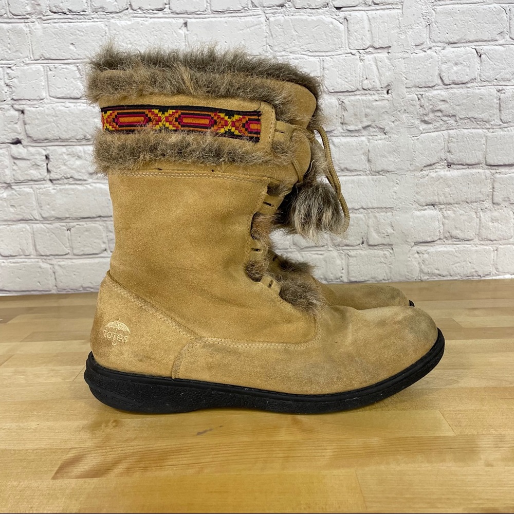Totes Leather Tanya Tan Faux‎ Fur Lined Boots Women’s Size 10